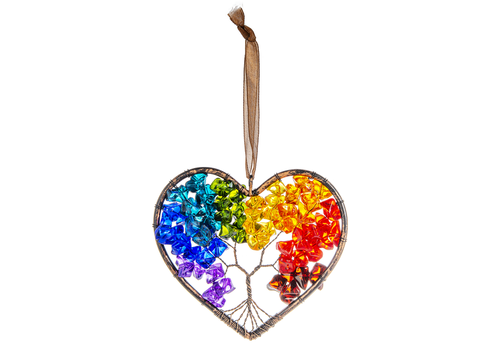 Heart Rainbow Tree of Life Orn   Heart Rainbow Tree of Life Orn