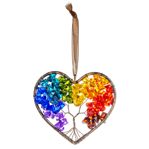 Heart Rainbow Tree of Life Orn   Heart Rainbow Tree of Life Orn