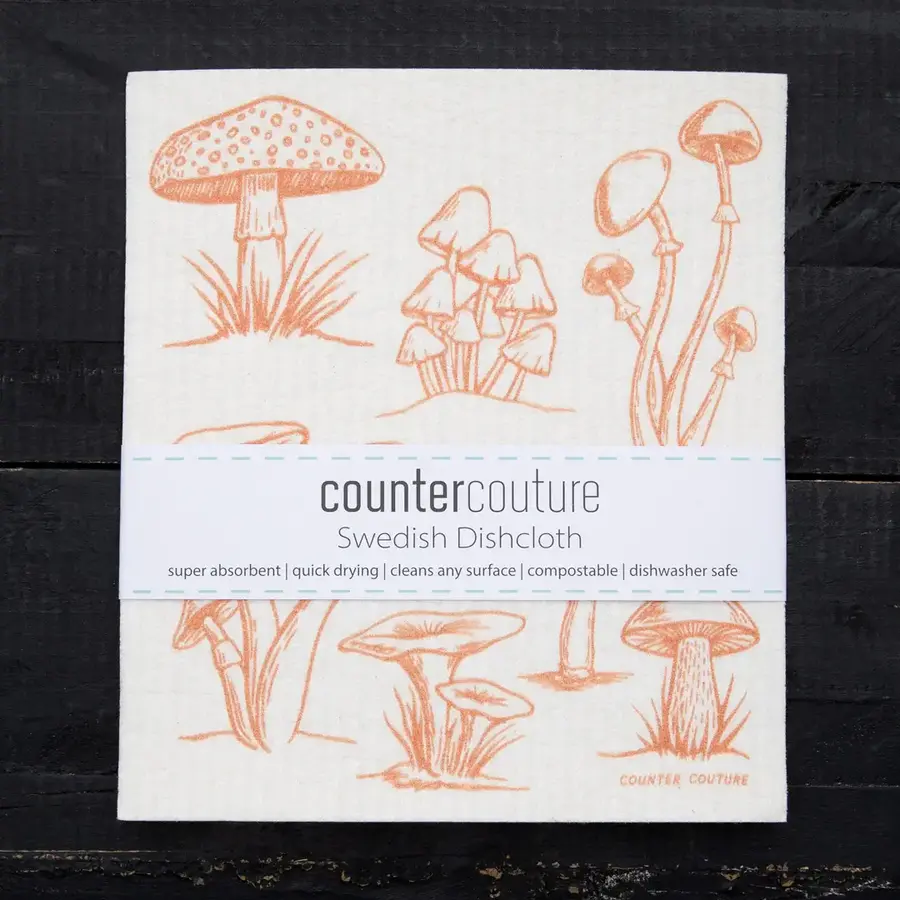 Mushrooms Swedish Dishcloth