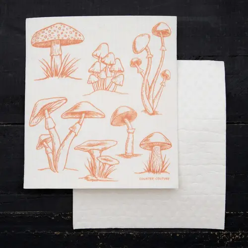  Counter Couture Mushrooms Swedish Dishcloth 