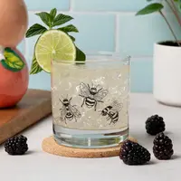 Bumblebee Rocks Glass