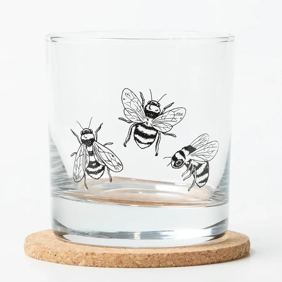 Bumblebee Rocks Glass