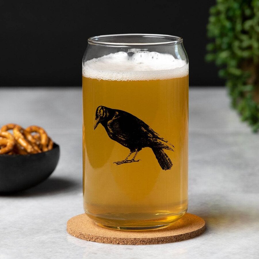 Crow Beer Can Glass
