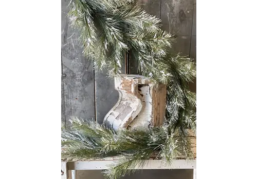  6' Silver Fir Garland with Snow 