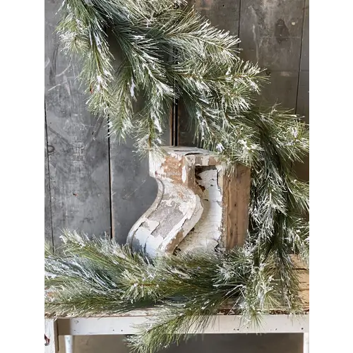  6' Silver Fir Garland with Snow 