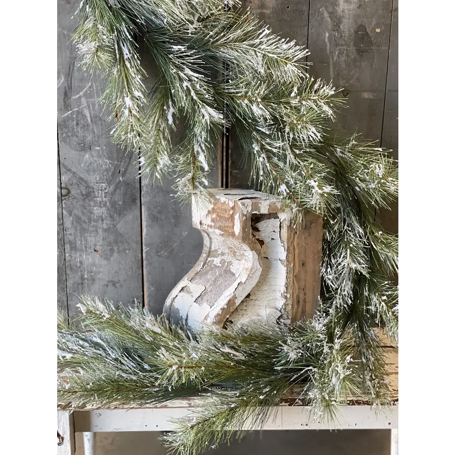 6' Silver Fir Garland with Snow