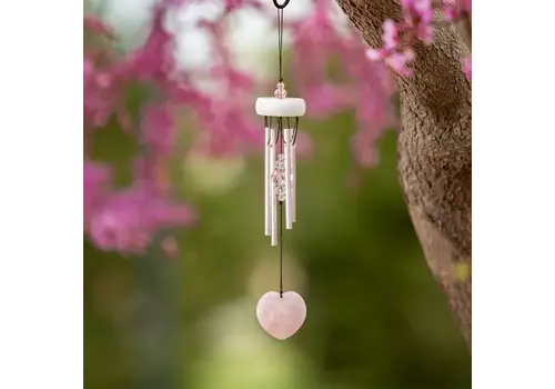  Woodstock Chimes Rose Quartz Heart Chime 
