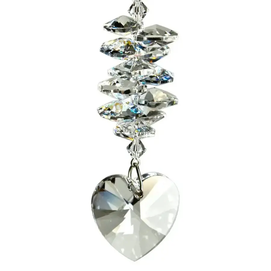 Crystal Heart Cascade Suncatcher Ice