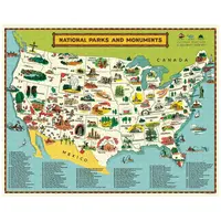 National Parks Map Gift Wrap