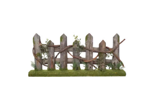  Rustic Fence w/ Greenery Decor 