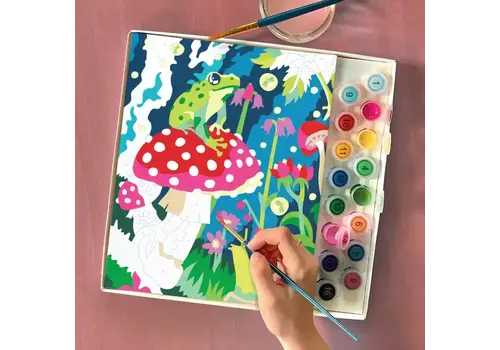  Bright Stripes Paint By Numbers Frog & Mushroom 