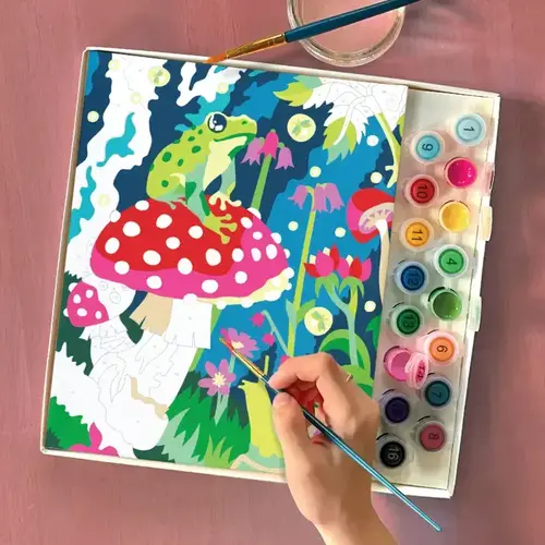  Bright Stripes Paint By Numbers Frog & Mushroom 