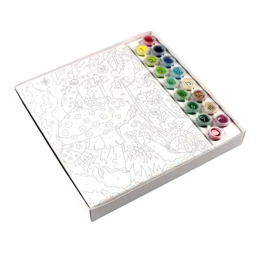 Paint By Numbers Frog & Mushroom