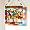 River of Goods Multicolor Mystical Tree Stained Glass Window Panel