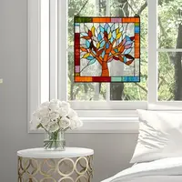 Multicolor Mystical Tree Stained Glass Window Panel