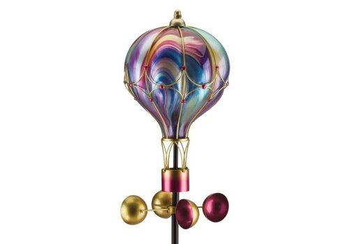 Swirl Balloon Spinner Solar Stake - Purple 