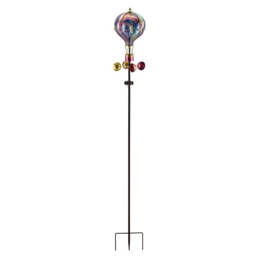 Swirl Balloon Spinner Solar Stake - Purple