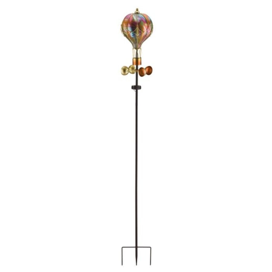 Swirl Balloon Spinner Solar Stake - Orange