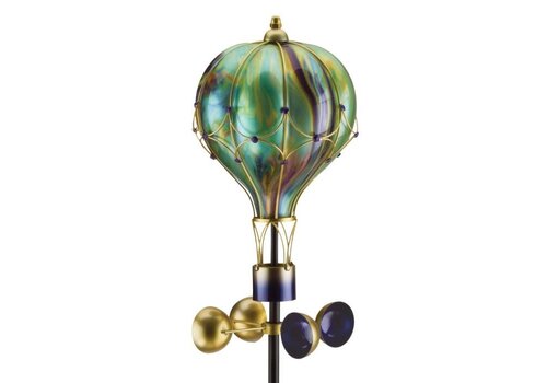  Swirl Balloon Spinner Solar Stake - Green 