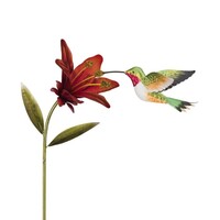 Hummingbird Flower Stake Purple Ruby Throated