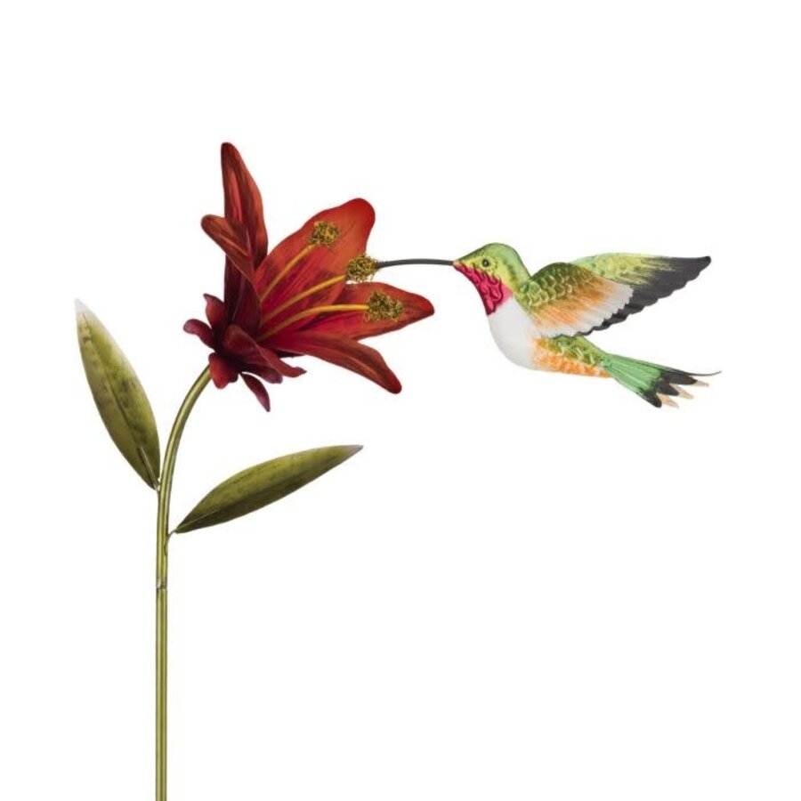 Hummingbird Flower Stake Purple Ruby Throated