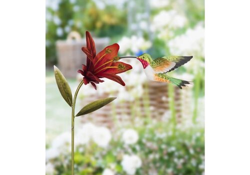  Hummingbird Flower Stake Purple Ruby Throated 