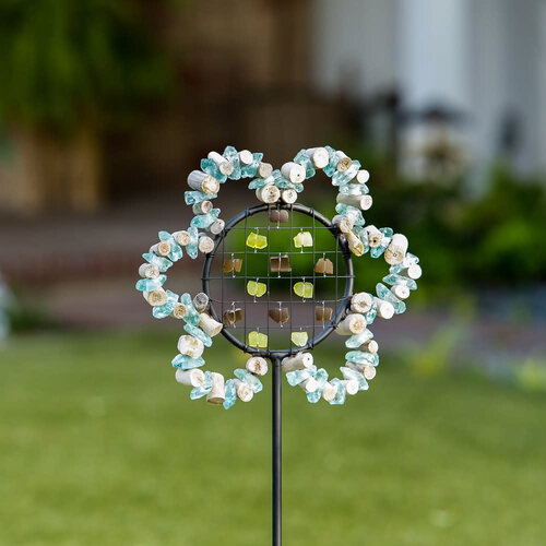  Garden Age Glass Sunflower Garden Stake 
