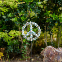 Glass Peace Symbol Garden Stake 4 ft