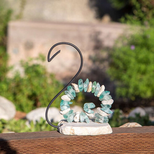  Garden Age Stone & Glass Swan 
