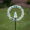 Garden Age Glass Cairn in Ring Garden Stake 4 ft