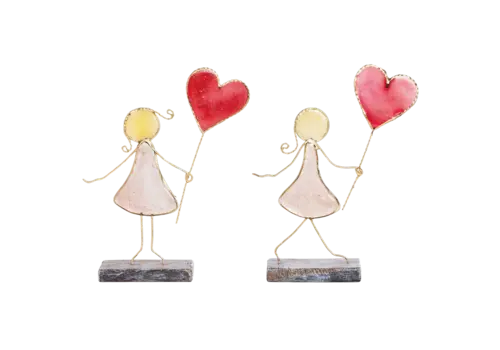  Stained Glass Girl with Heart Balloon 
