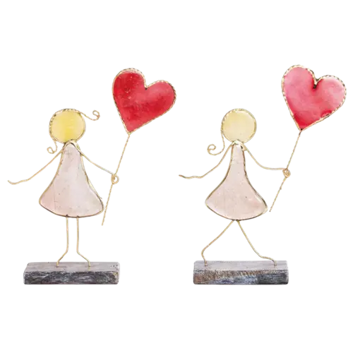  Stained Glass Girl with Heart Balloon 