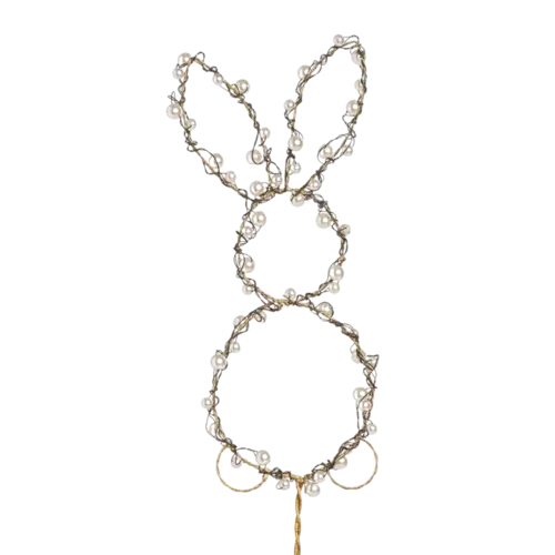 18" Wire Pearl Bunny Pick   18" Wire Pearl Bunny Pick