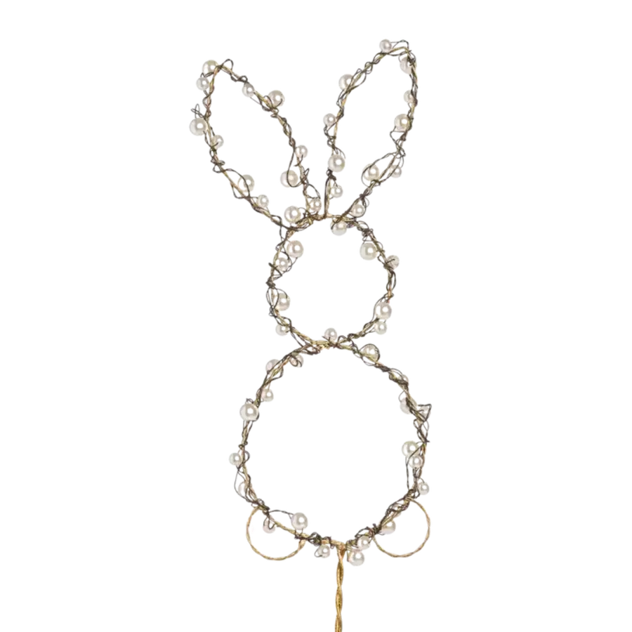 18" Wire Pearl Bunny Pick