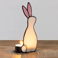 Stained Glass Rabbit Tea Light Holder