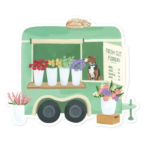  OneCanoeTwo Flower Truck Decal Sticker 