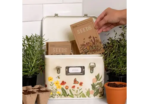  1canoe2 Wildflower Botanicals Tin Seed Storage Box 
