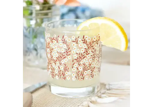  1canoe2 Pink Daisy Short Juice Glass 