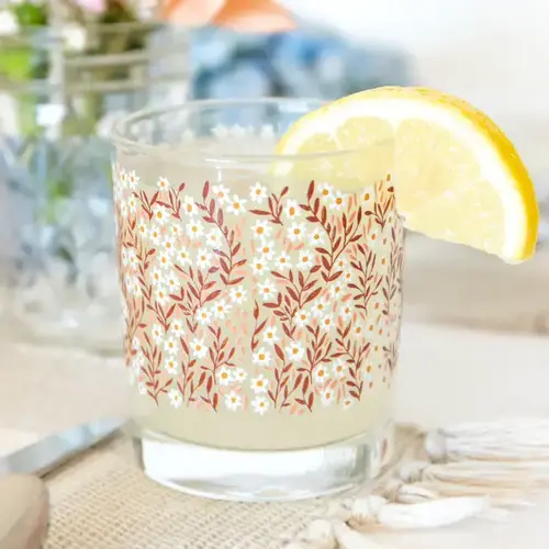  1canoe2 Pink Daisy Short Juice Glass 
