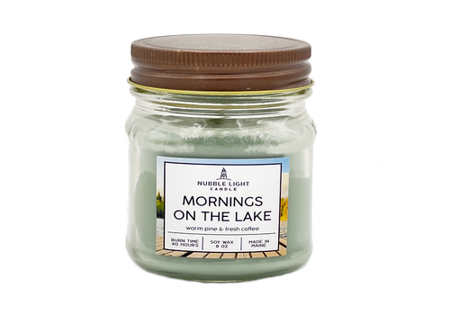 Nubble Light Candle Mornings on the Lake Soy Candle 8 oz   Nubble Light Candle Mornings on the Lake Soy Candle 8 oz
