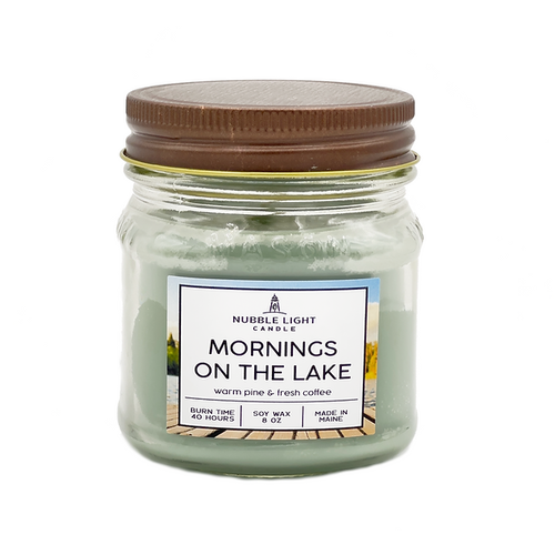  Nubble Light Candle Mornings on the Lake Soy Candle 8 oz 
