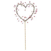 15" Wire Heart Pick with Red Beads