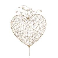 18.5" Wire Puffy Heart Pick with Pearls