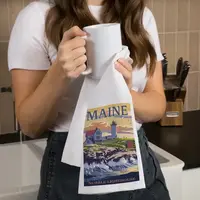Nubble Lighthouse Tea Towel