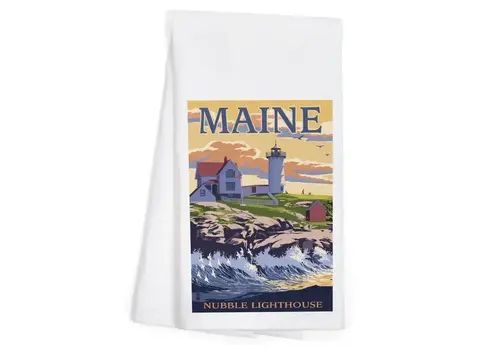  Lantern Press Nubble Lighthouse Tea Towel 