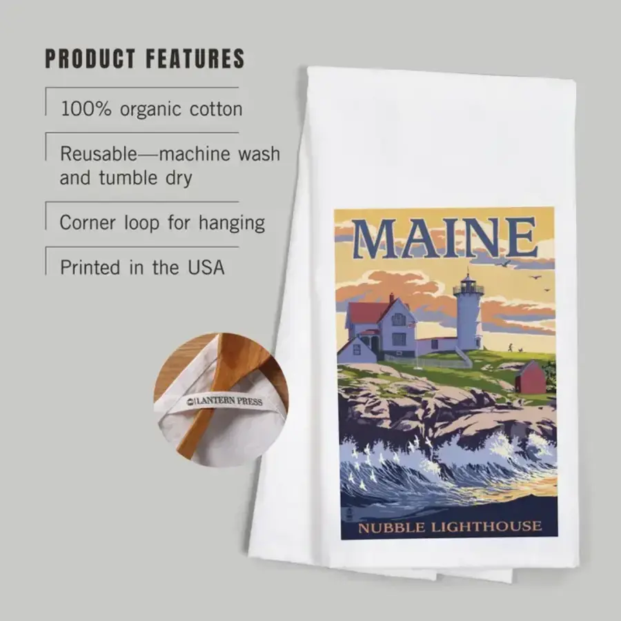 Nubble Lighthouse Tea Towel