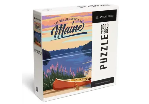  Lantern Press ME Canoe Puzzle 1000 PC 