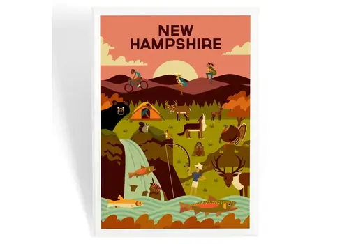  Lantern Press NH Geometric Magnet 