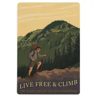 NH Live Free & Climb Wood Postcard