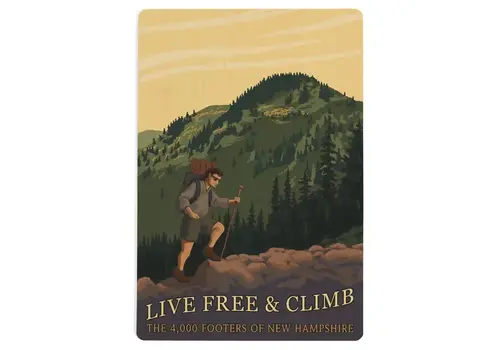  Lantern Press NH Live Free & Climb Wood Postcard 